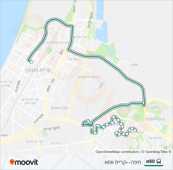 Bus 80א: карта маршрута