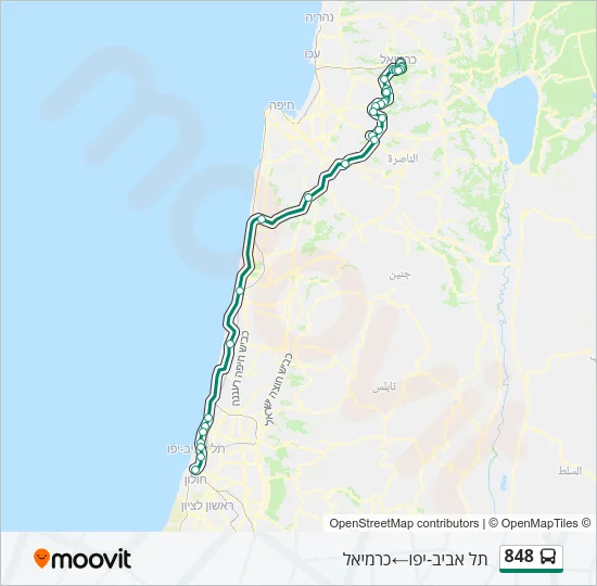 848 Bus Line Map