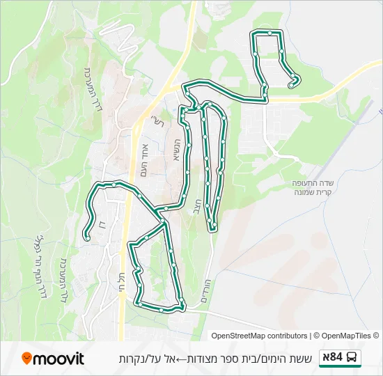Автобус 84א: карта маршрута