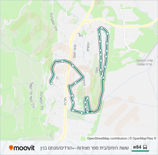 84א Bus Line Map