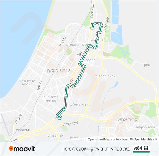 84א bus Line Map
