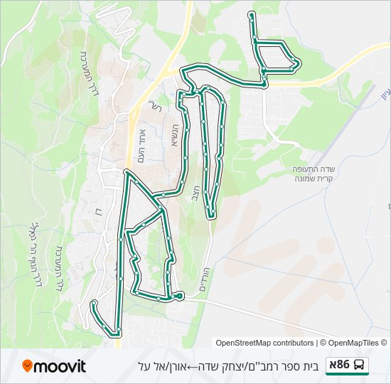 86א Bus Line Map