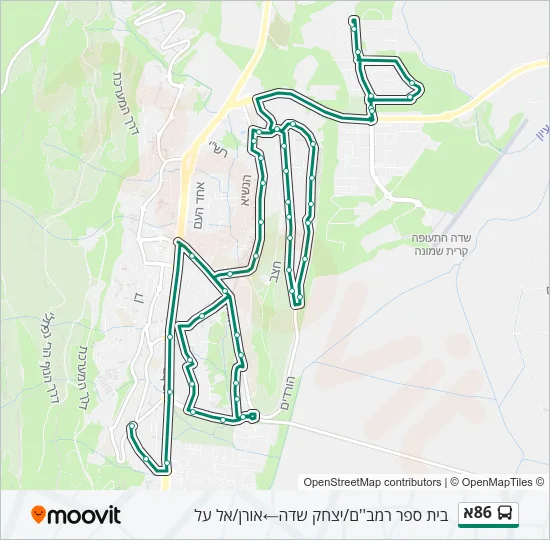 86א Bus Line Map