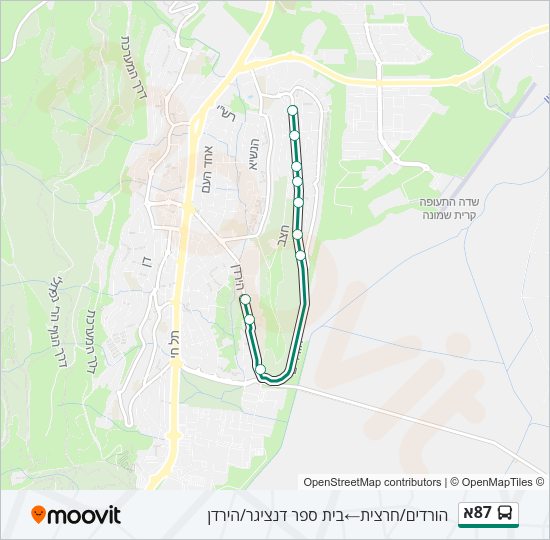 87א Bus Line Map