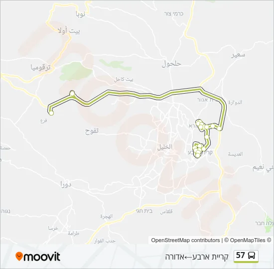 57 Bus Line Map