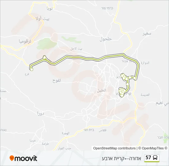 57 Bus Line Map