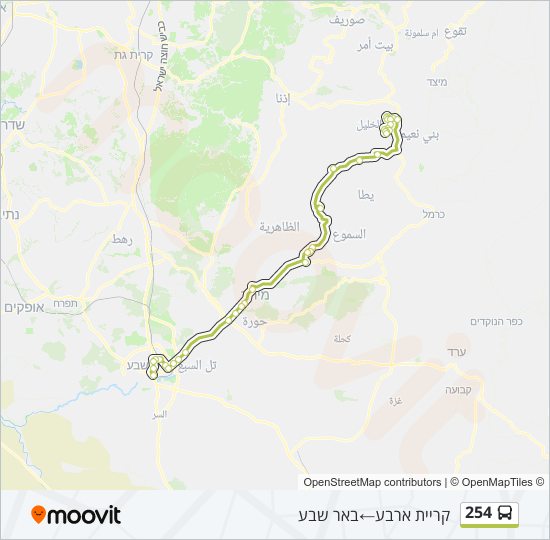 254 bus Line Map