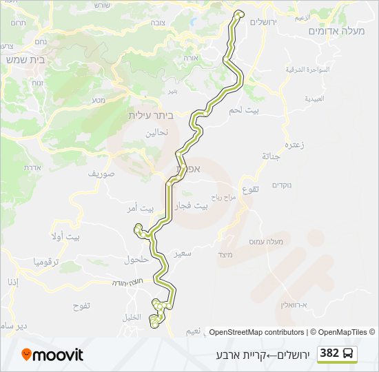 382 Bus Line Map