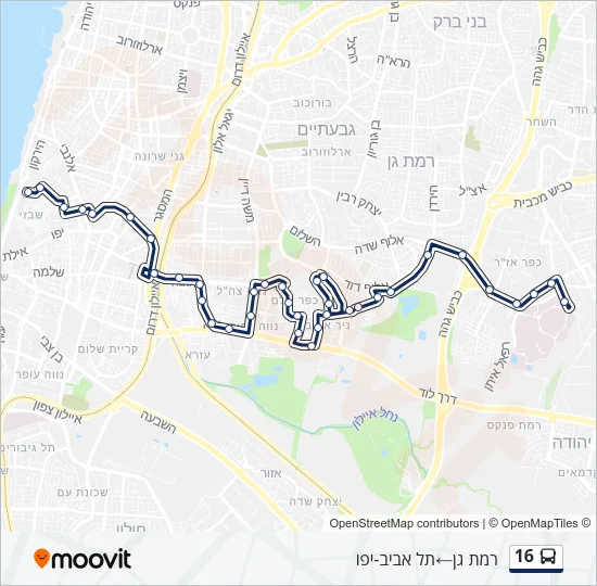 16 Bus Line Map