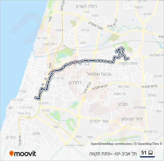 51 Bus Line Map