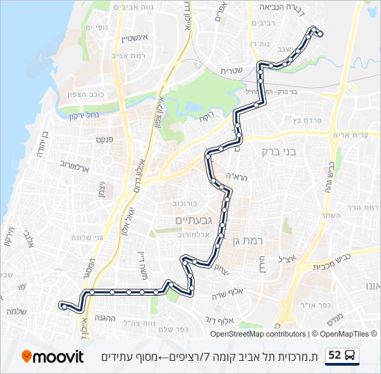 Автобус 52: карта маршрута