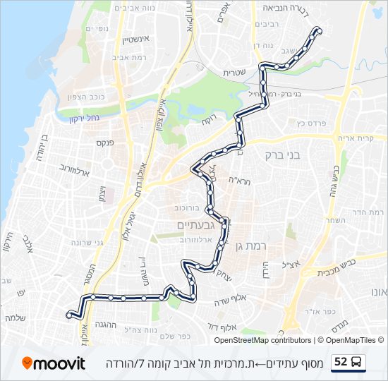 Автобус 52: карта маршрута