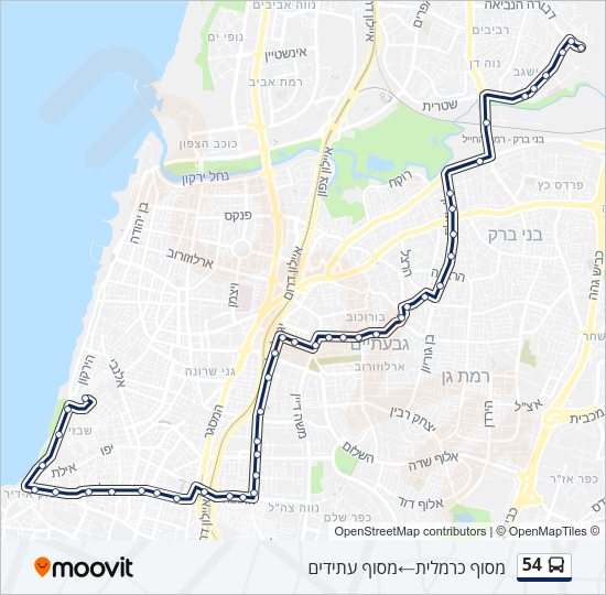 54 Bus Line Map