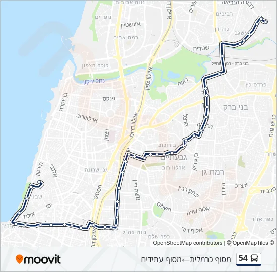 54 Bus Line Map