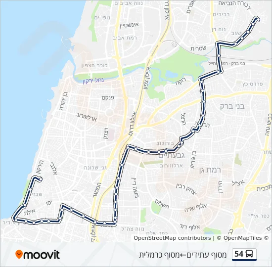 54 Bus Line Map