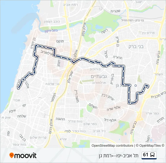 61 Bus Line Map