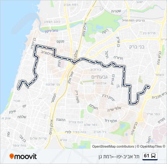 Автобус 61: карта маршрута