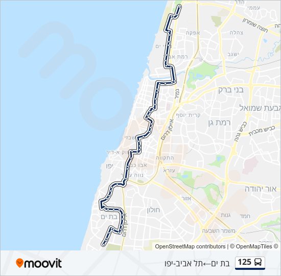 125 bus Line Map