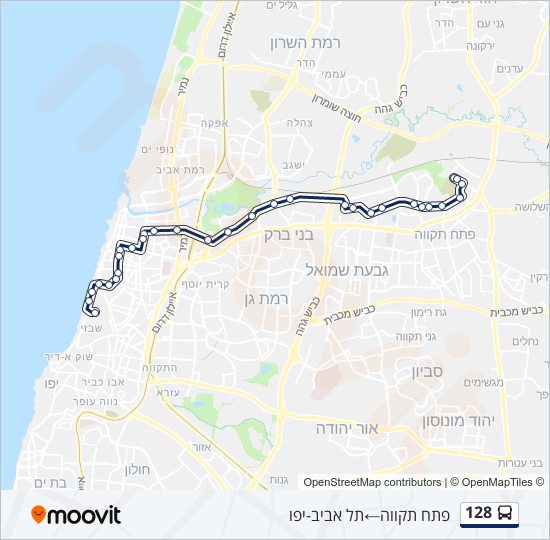 Автобус 128: карта маршрута