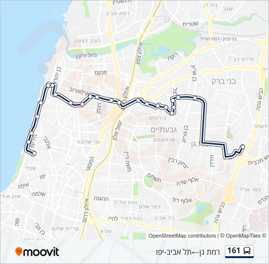 מפת המסלול של קו  161