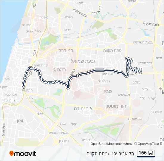 166 Bus Line Map