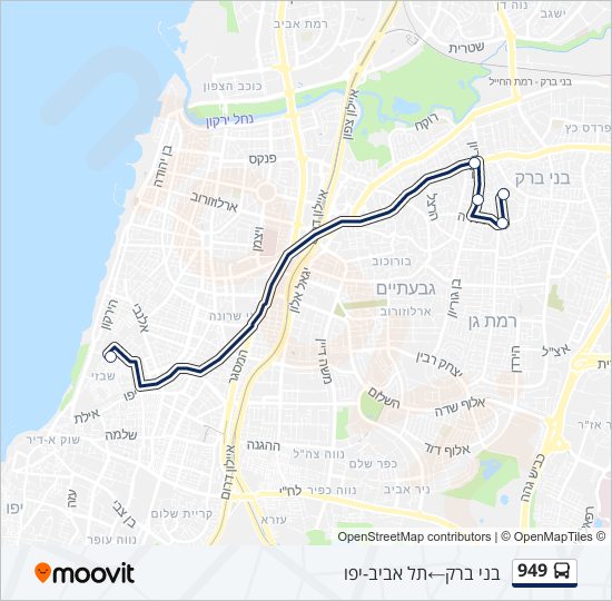 Автобус 949: карта маршрута