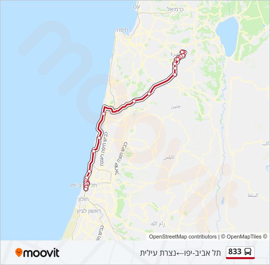 833 bus Line Map