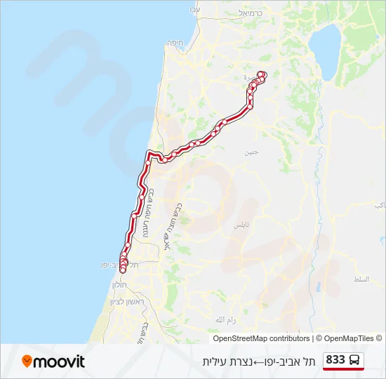 833 Bus Line Map