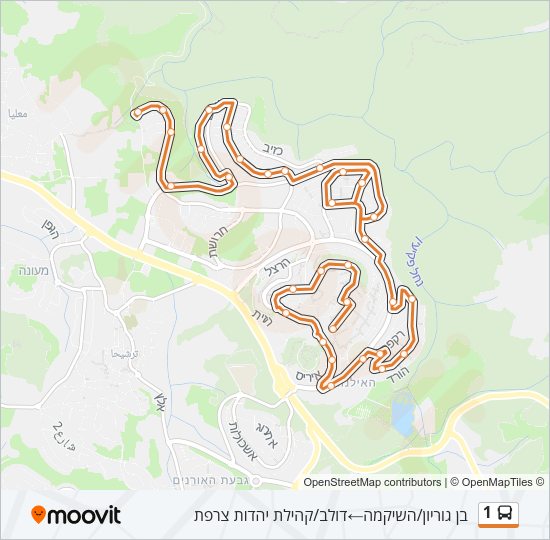 1 Bus Line Map