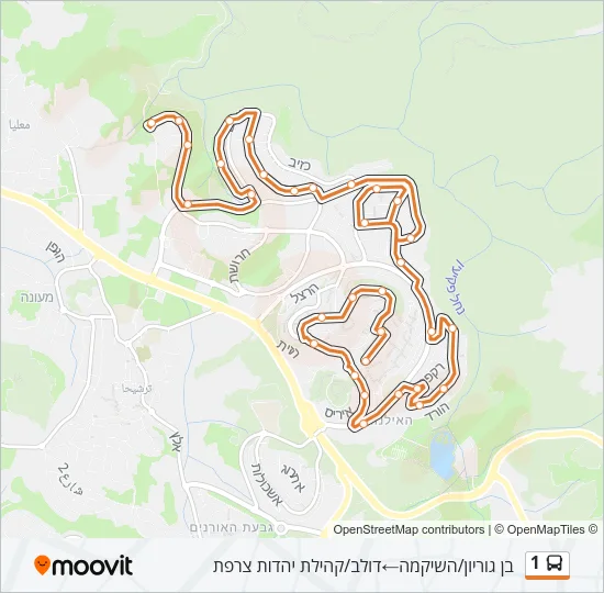 1 Bus Line Map