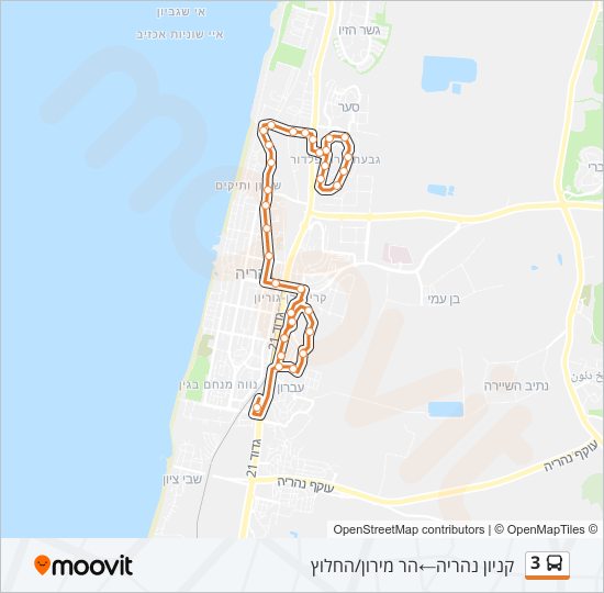 מפת המסלול של קו  3