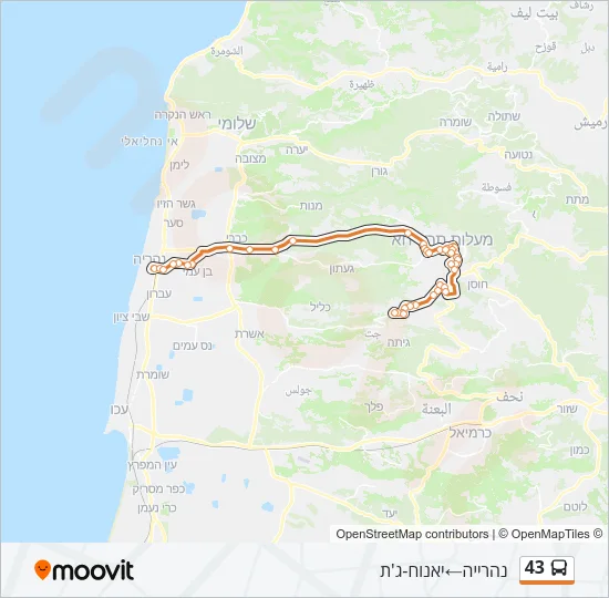 43 Bus Line Map