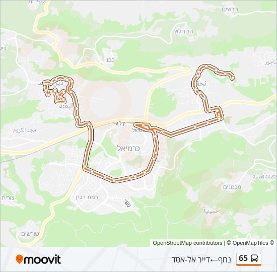 65 bus Line Map