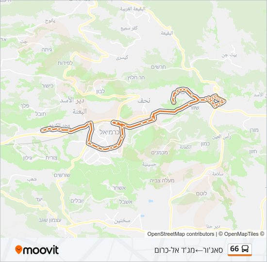 66 bus Line Map