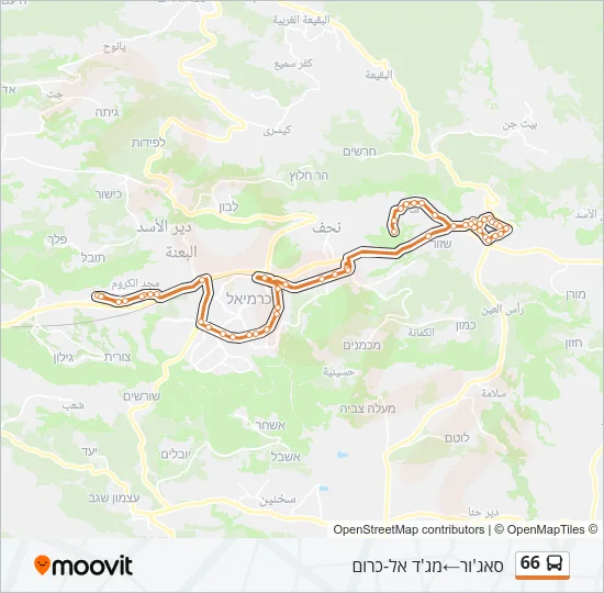 66 Bus Line Map