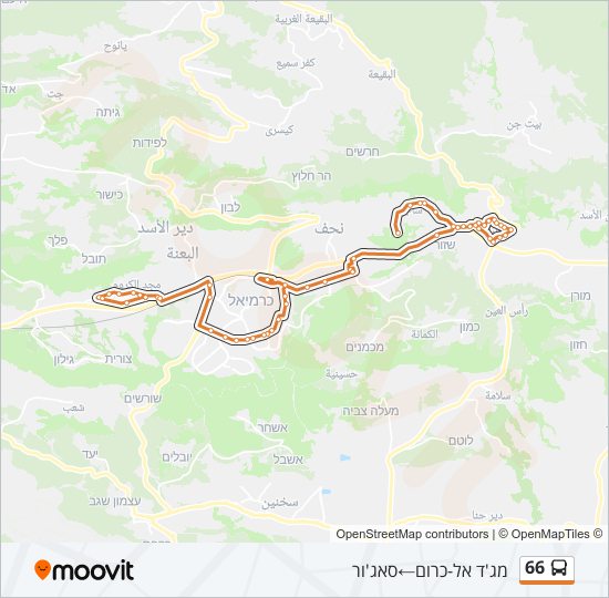 Автобус 66: карта маршрута