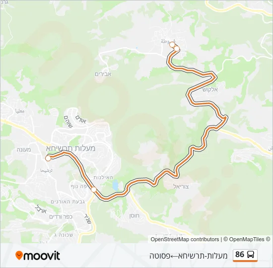 86 Bus Line Map