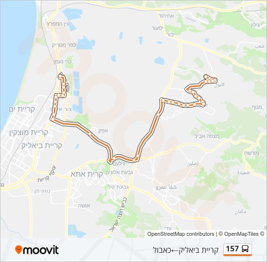 157 bus Line Map