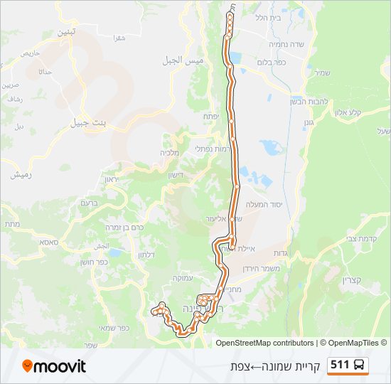 511 bus Line Map