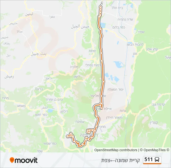 511 Bus Line Map