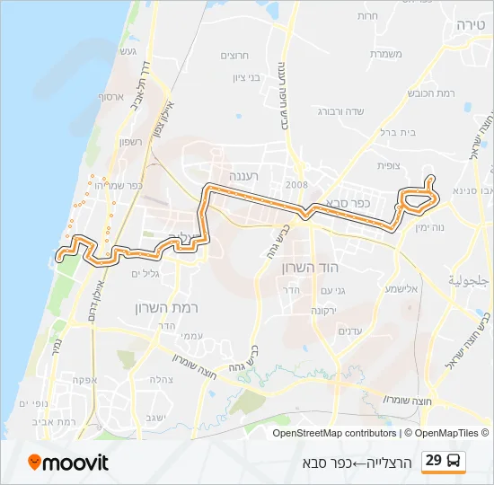29 Bus Line Map