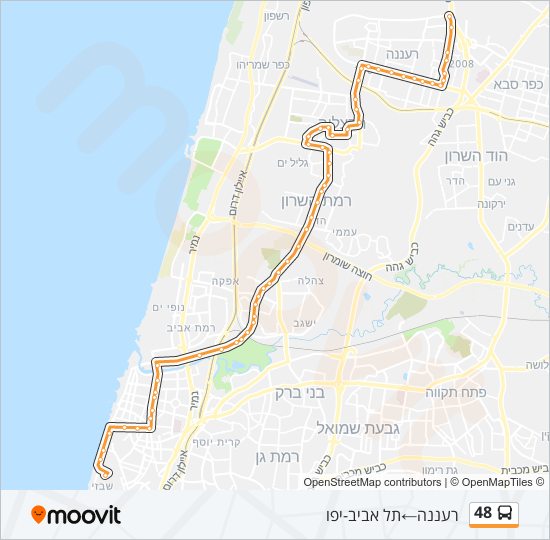 מפת המסלול של קו  48