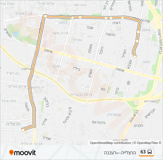 63 Bus Line Map