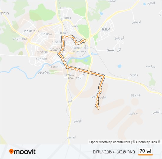 70 bus Line Map