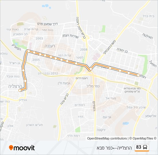 83 Bus Line Map
