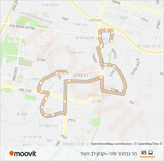 85 Bus Line Map
