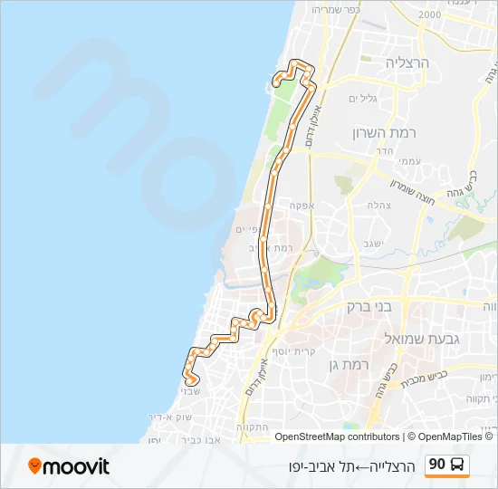 90 Bus Line Map