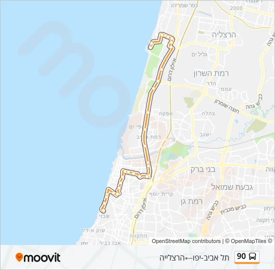 90 Bus Line Map