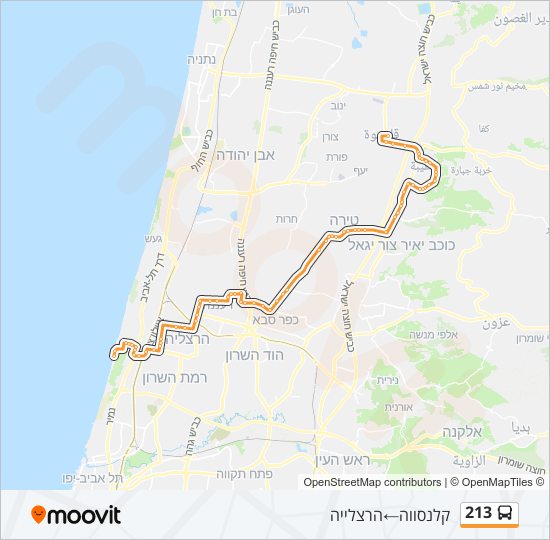 213 bus Line Map