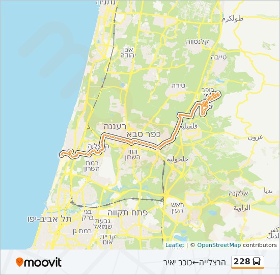 מפת המסלול של קו 228 מפת המסלול של קו 228